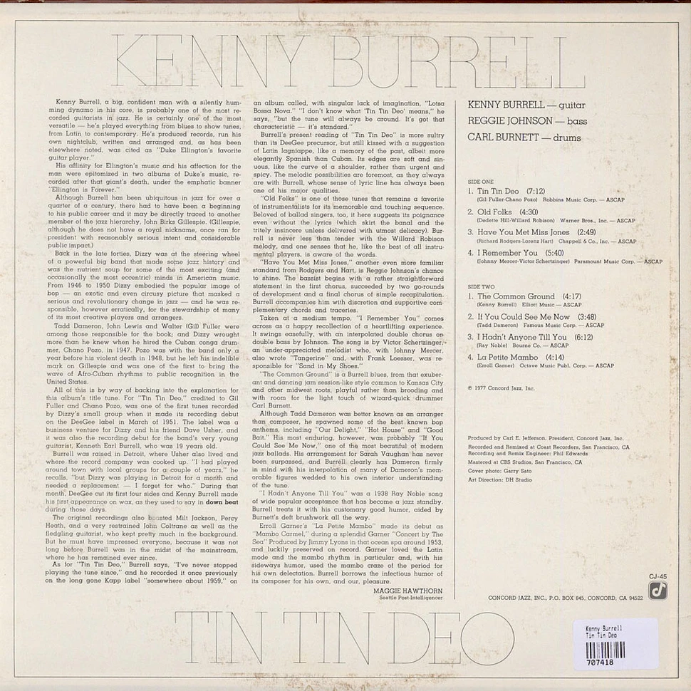 Kenny Burrell - Tin Tin Deo