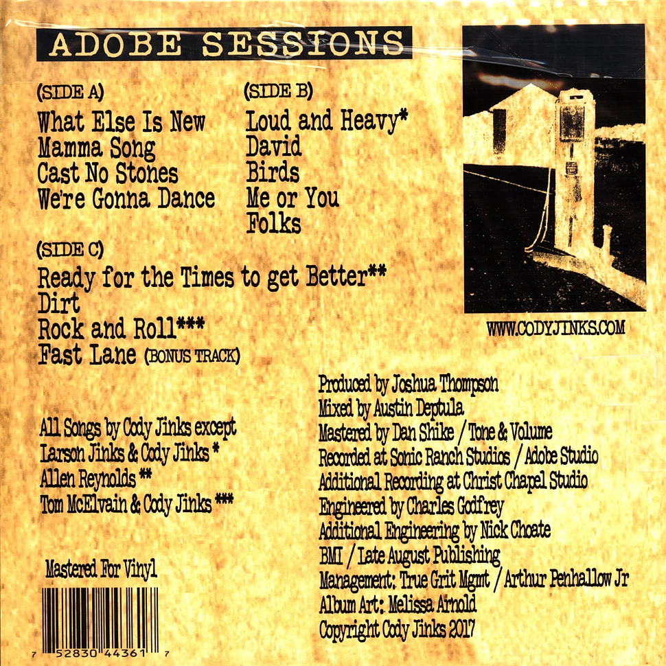 Cody Jinks - Adobe Sessions