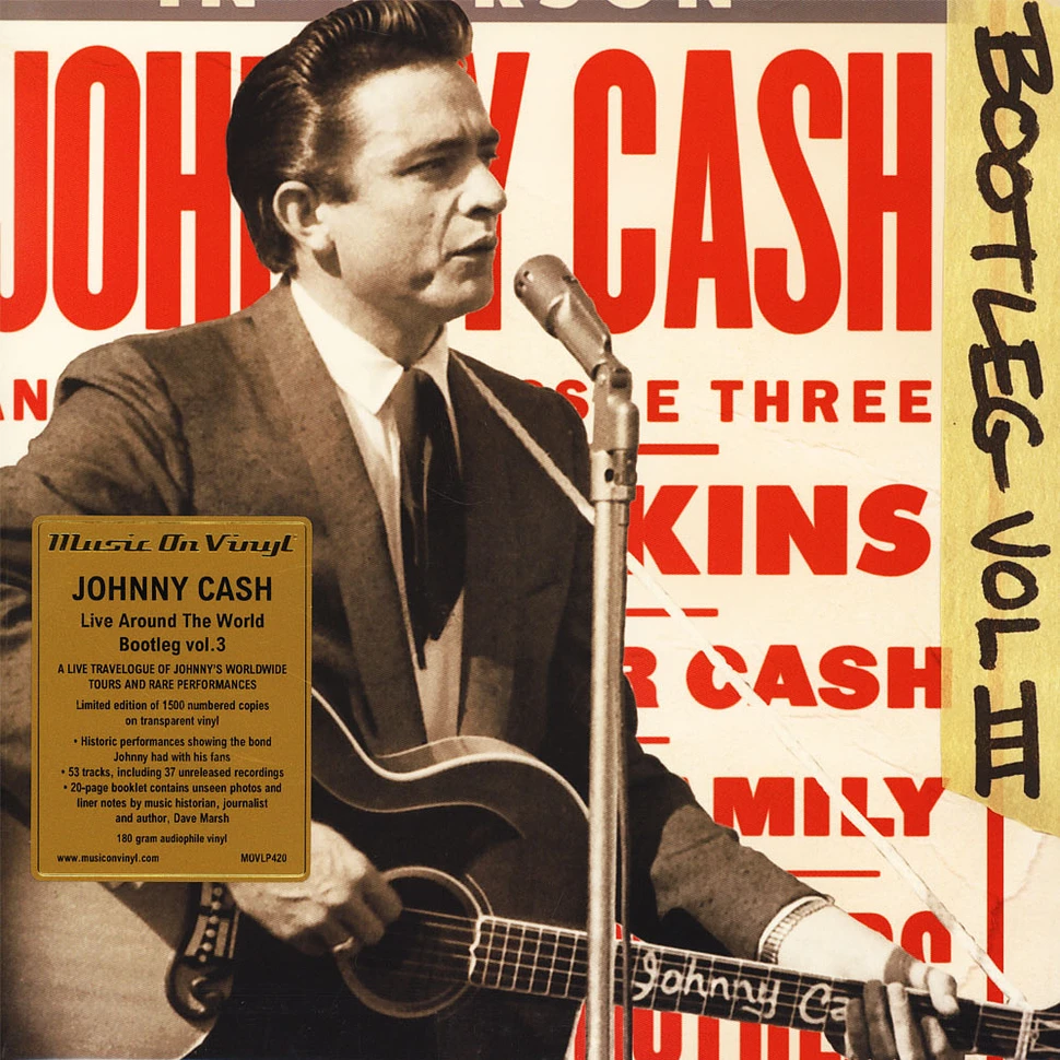 Johnny Cash - Bootleg Volume III: Live Around The World Limited Numbered Clear Vinyl Edition