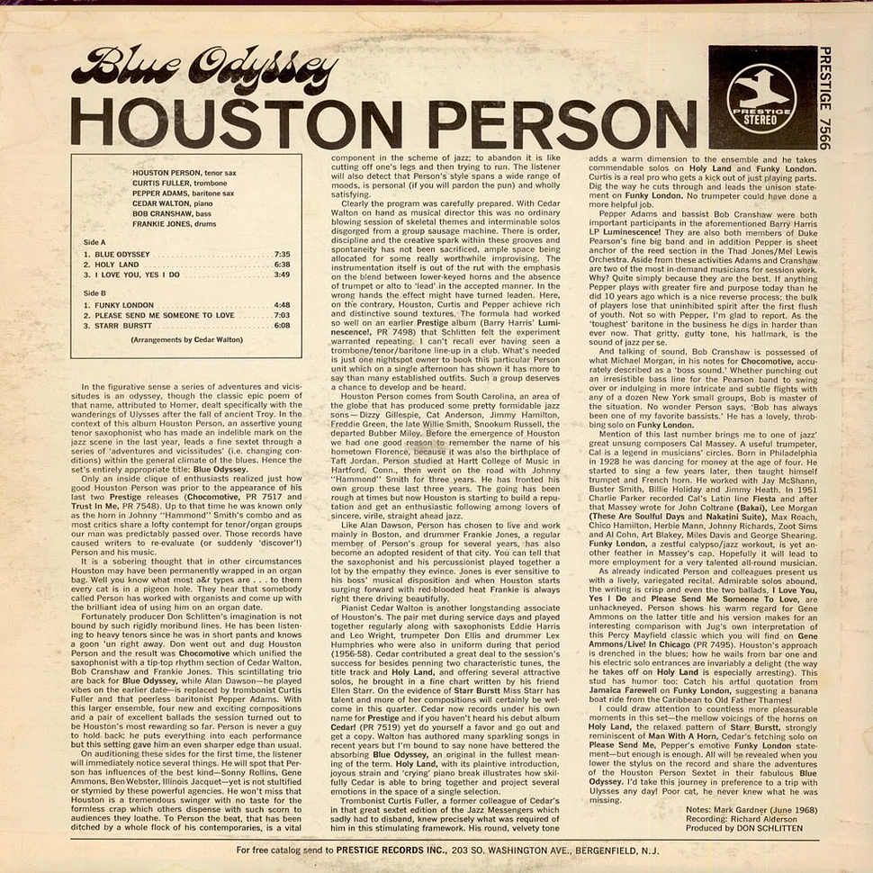 Houston Person - Blue Odyssey