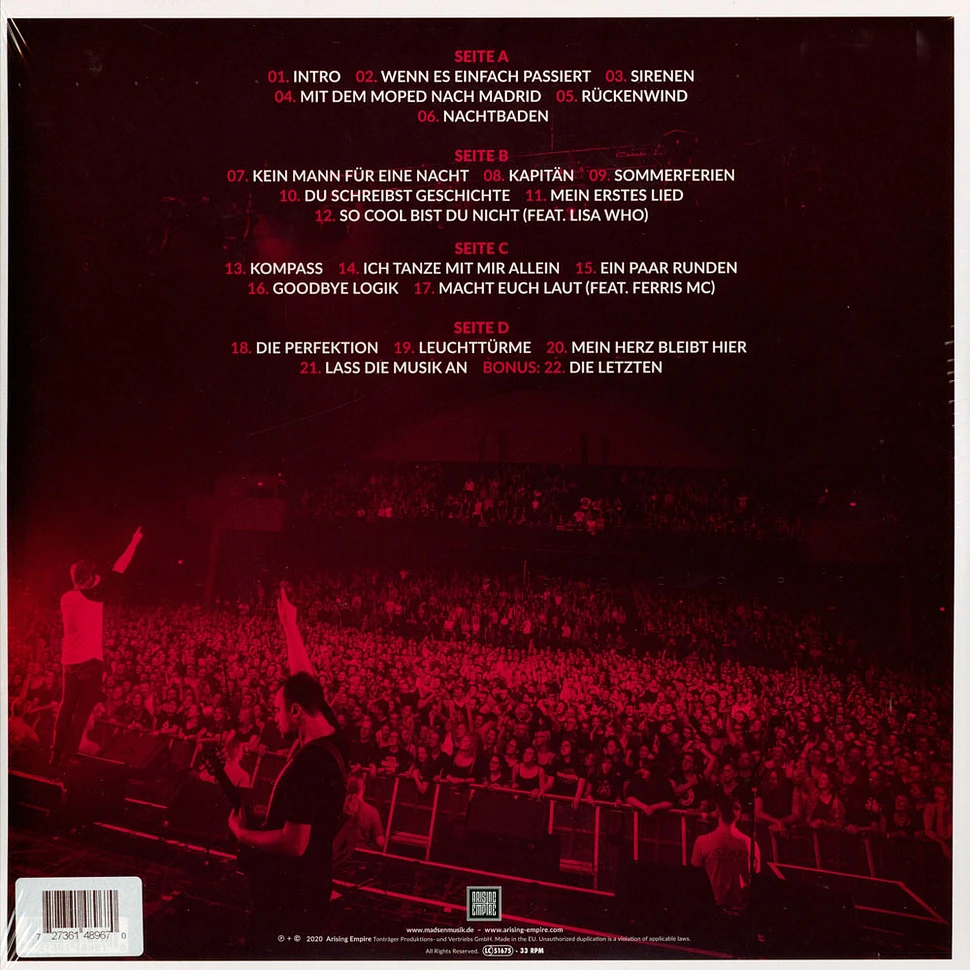 Madsen - Lichtjahre Live Clear/Red Splatter Vinyl Edition
