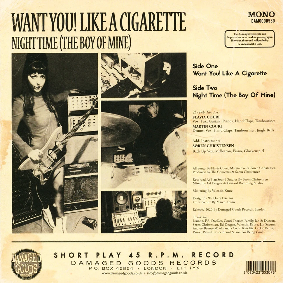 The Courettes - Want You! Like A Cigarette