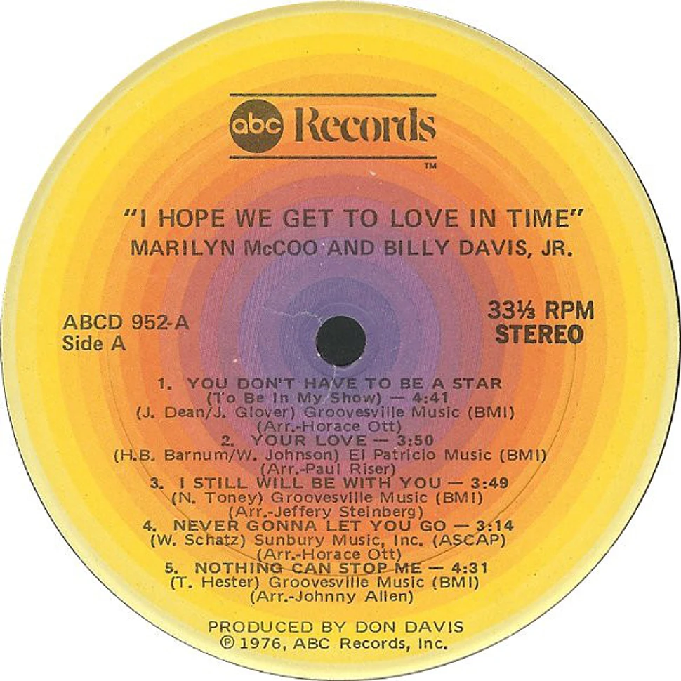 Marilyn McCoo & Billy Davis Jr. - I Hope We Get To Love In Time