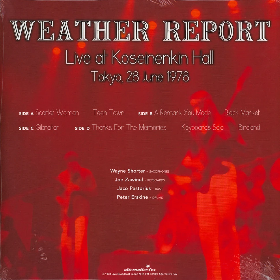 Weather Report - Live At Shinjuku Koseinenkin Hall Tokyo 1978