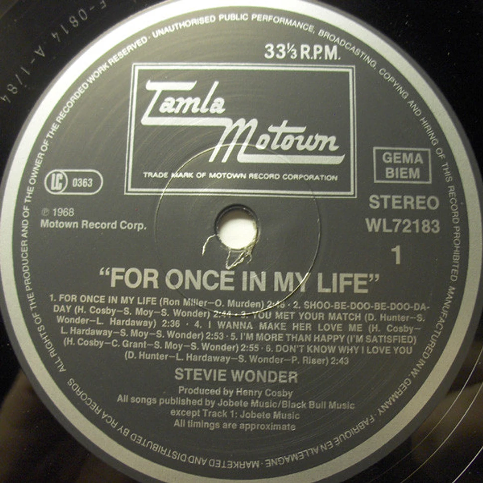 Stevie Wonder - For Once In My Life