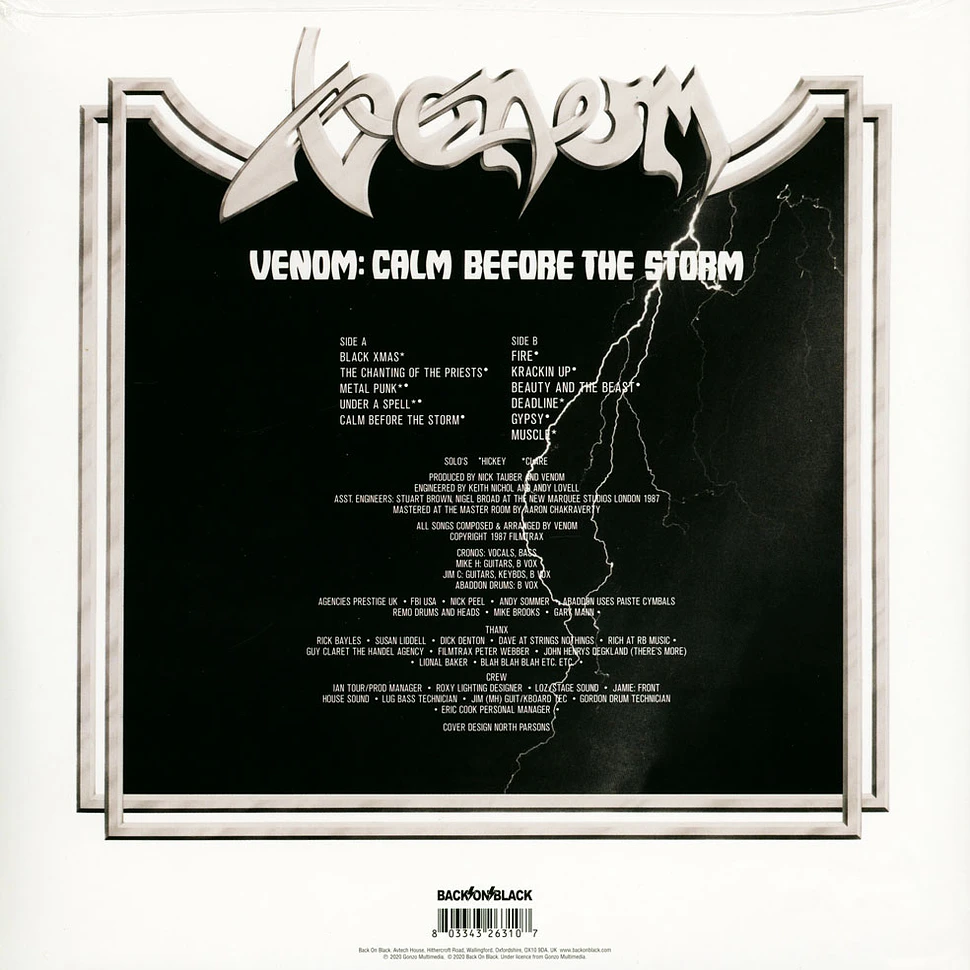 Venom - Calm Before The Storm Clear Vinyl Edition
