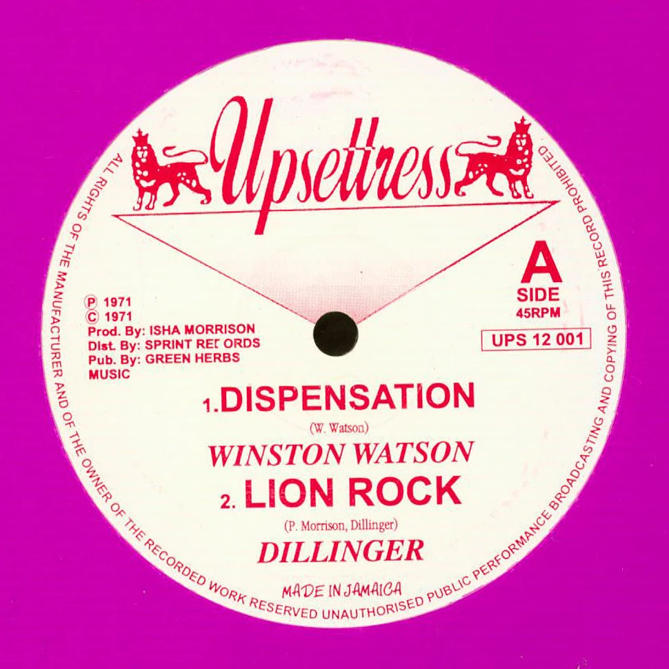 Winston Watson / Dillinger / Inamins - Dispensation / Lion Rock / Rhythm Rock Dub