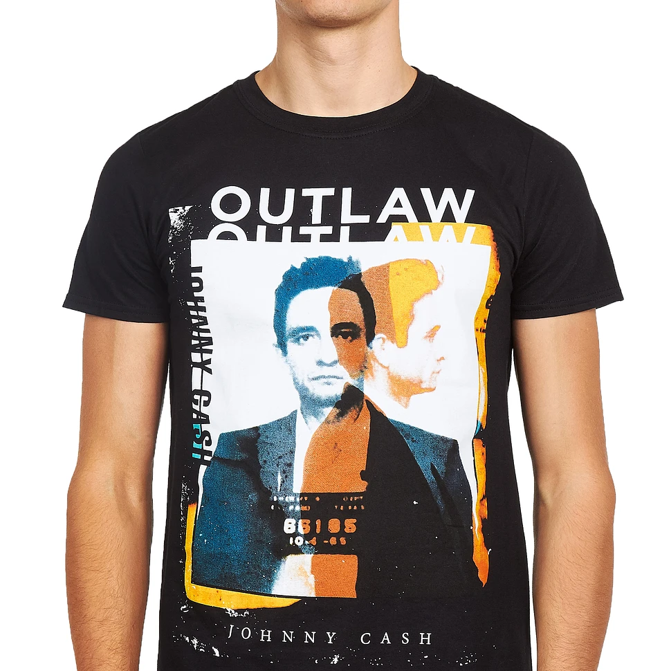 Johnny Cash T-Shirt Outlaw Uomo – Colore Nero, Maniche Corte – Maglietta Casual Con Grafica