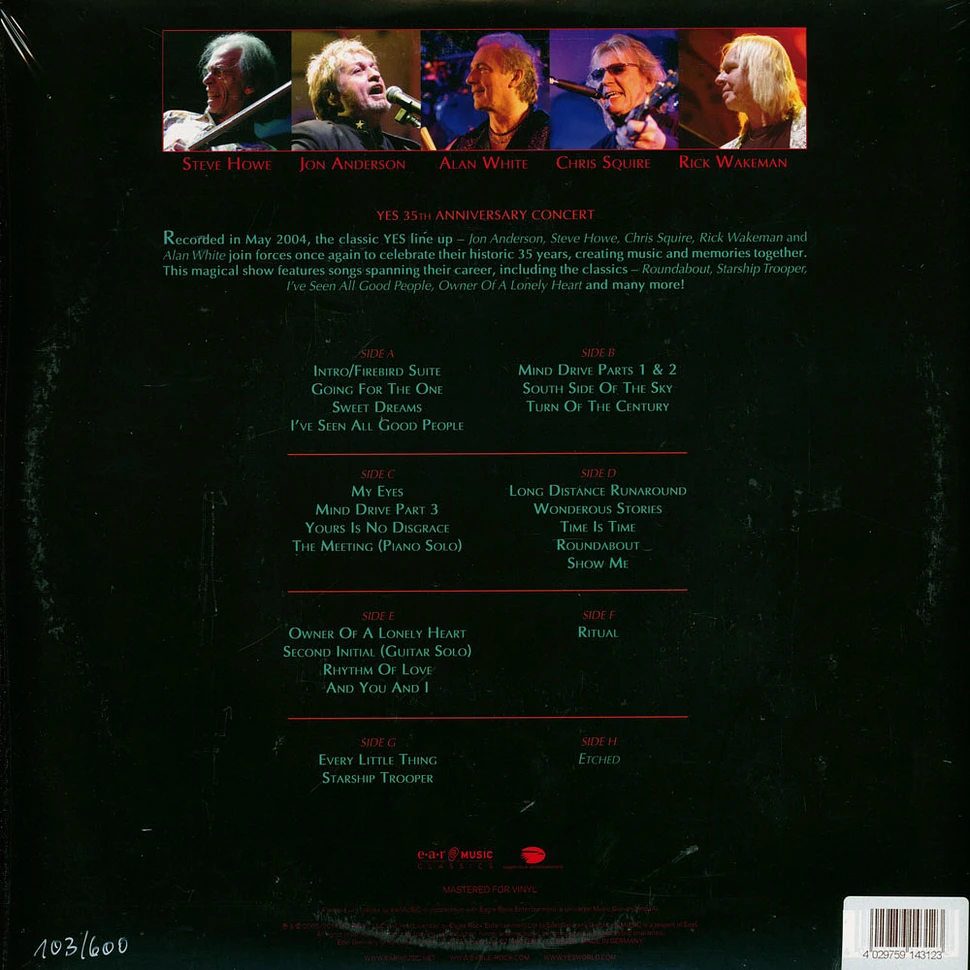 Yes - Songs From Tsongas 35th Anniversary Concert Record Store Day 2020 Edition