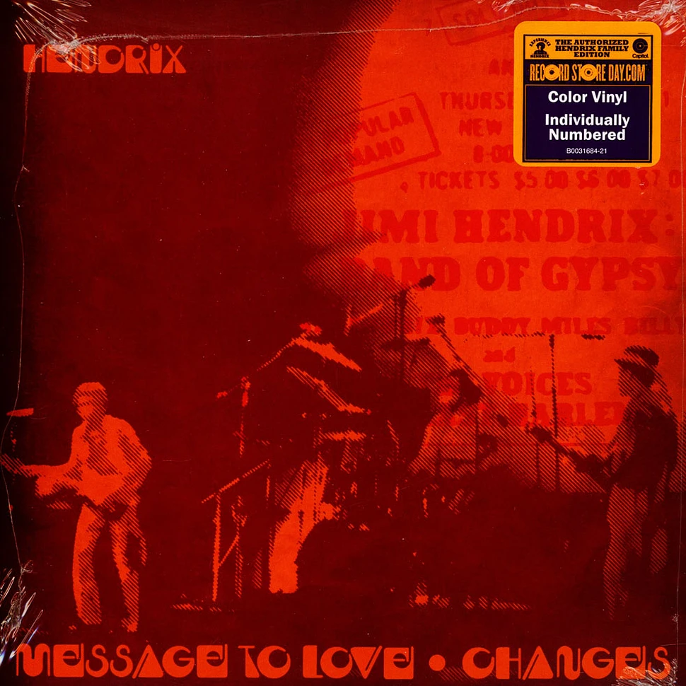 Jimi Hendrix - Message Of Love / Changes Red & Orange Splattered Record Store Day 2020 Edition