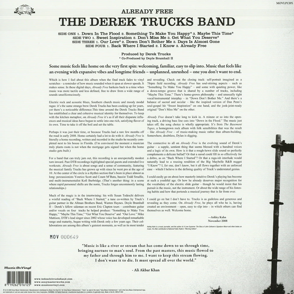 Derek Trucks Band. The - Already Free Limited Numbered Blue & White Swirled Vinyl Edition
