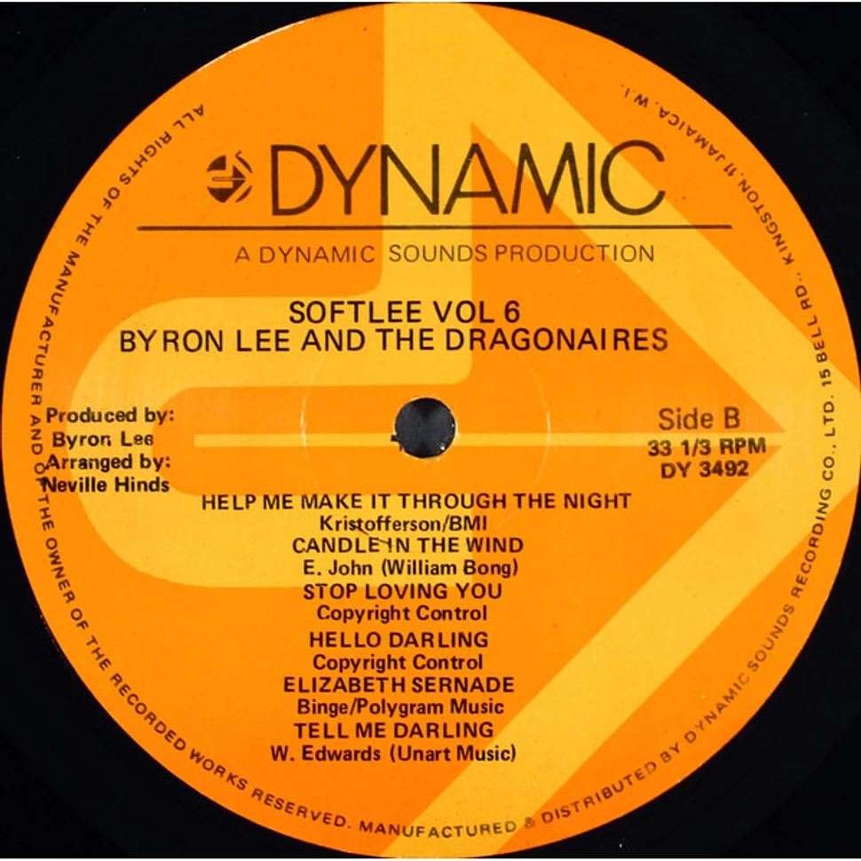 Byron Lee And The Dragonaires - Soft Lee Vol. VI