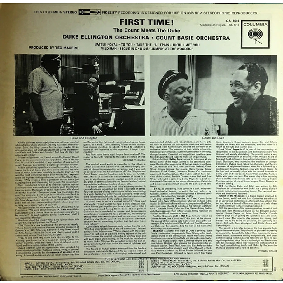 Duke Ellington And Count Basie - First Time! The Count Meets The Duke