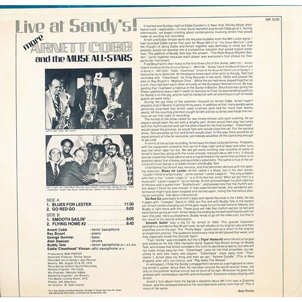 Arnett Cobb And The Muse All Stars - Live At Sandy's, More Arnett Cobb And The Muse All-Stars