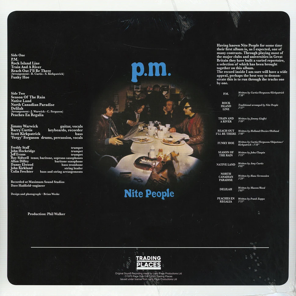 Nite People - P. M. Orange Vinyl Edition Record Store Day 2020 Edition