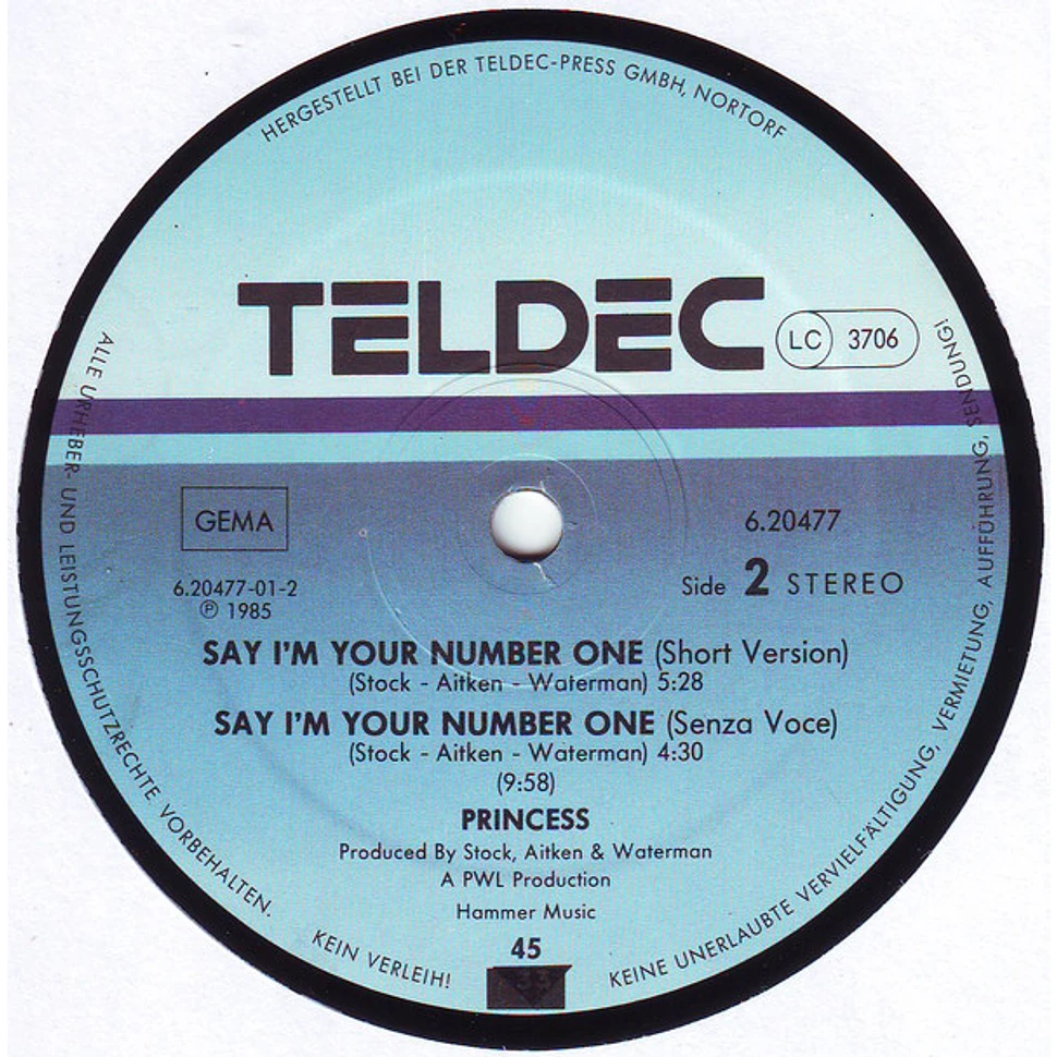 Princess - Say I'm Your No. 1