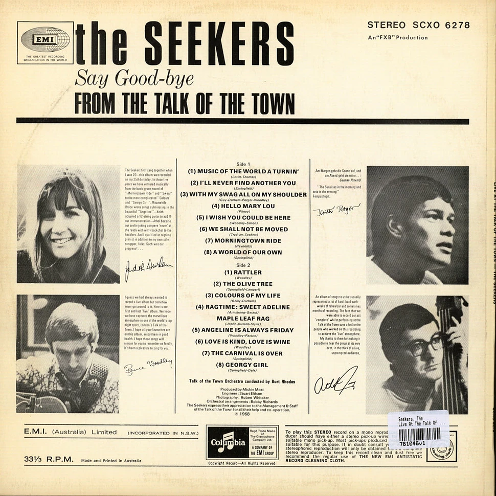 The Seekers - Live At The Talk Of The Town
