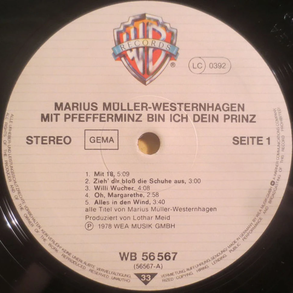 Marius Müller-Westernhagen - Mit Pfefferminz Bin Ich Dein Prinz