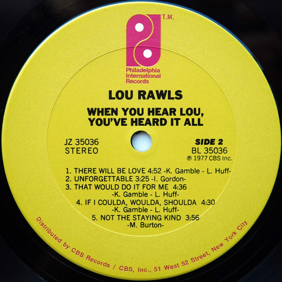 Lou Rawls - When You Hear Lou, You've Heard It All