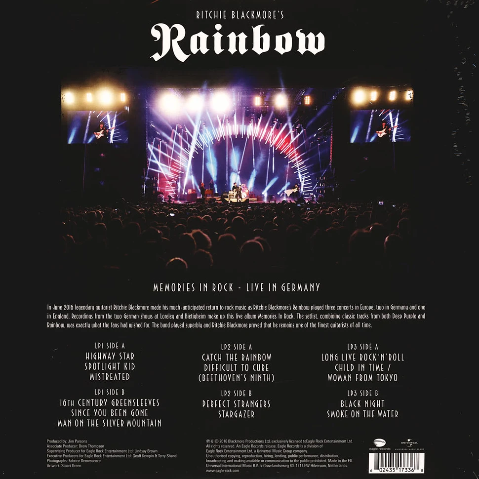 Ritchie Blackmore's Rainbow - Memories In Rock: Live In Germany Colored Vinyl Edition