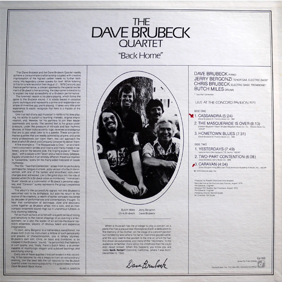 The Dave Brubeck Quartet - Back Home