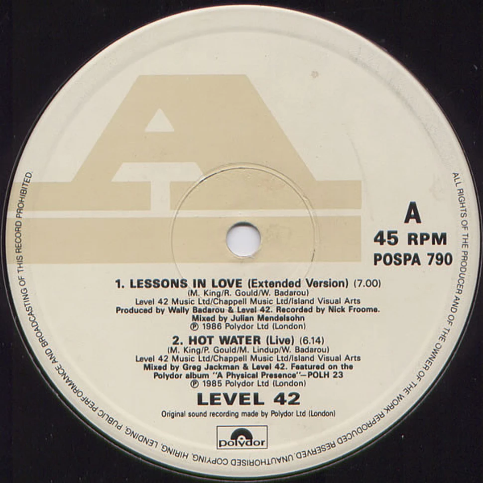 Level 42 - Lessons In Love / Something About You