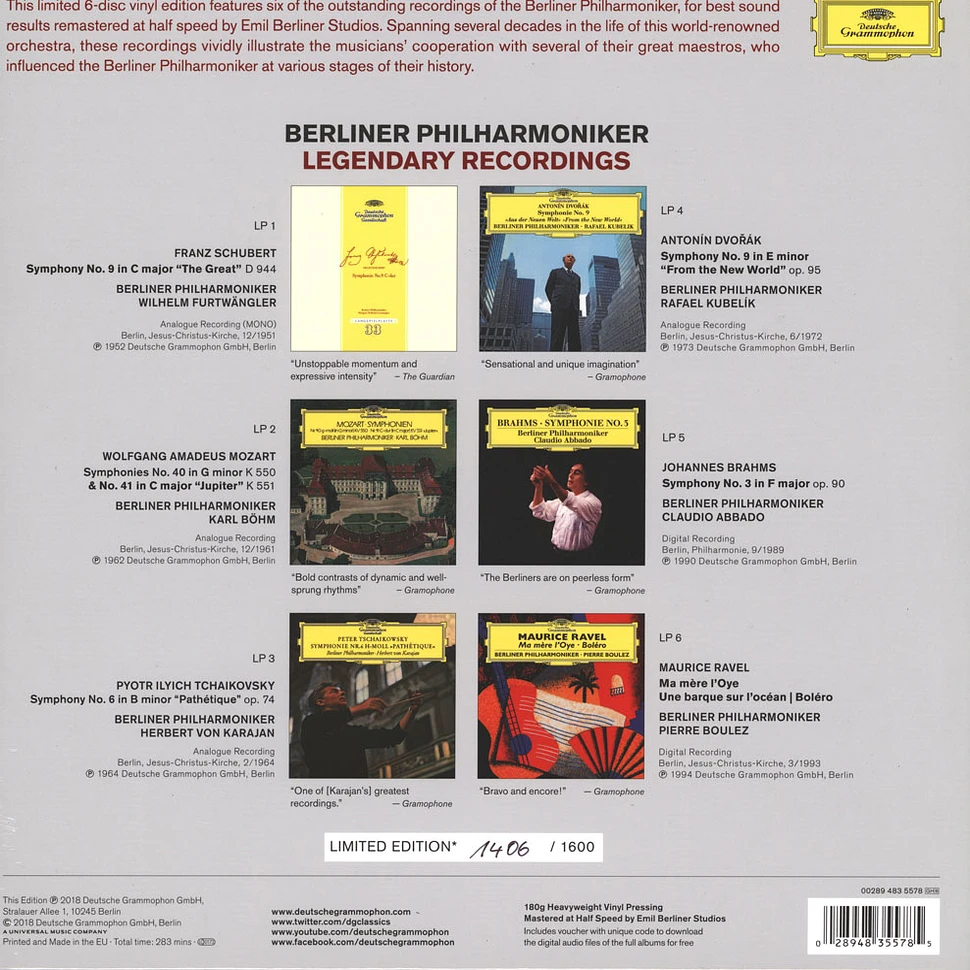 Furtwängler / Karajan / Bp / + - Berliner Philharmoniker Legendary Rec. Limited Edition