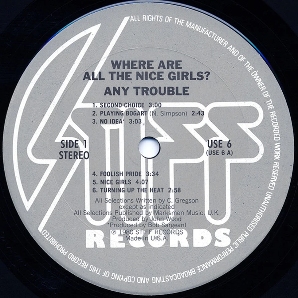 Any Trouble - Where Are All The Nice Girls?