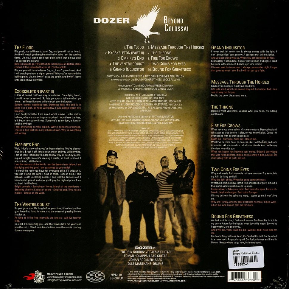 Dozer - Beyond Colossal Black Vinyl Edition