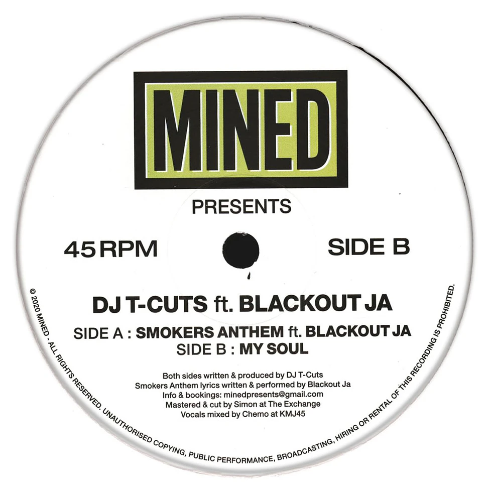 DJ T-Cuts - Smokers Anthem Feat. Blackout Ja / My Soul