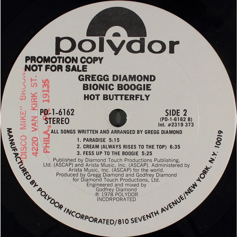 Gregg Diamond, Bionic Boogie - Hot Butterfly