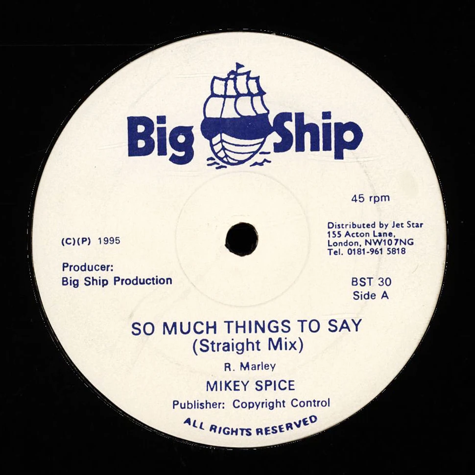 Mikey Spice - So Much Things To Say / Mix 2, Dub To Play