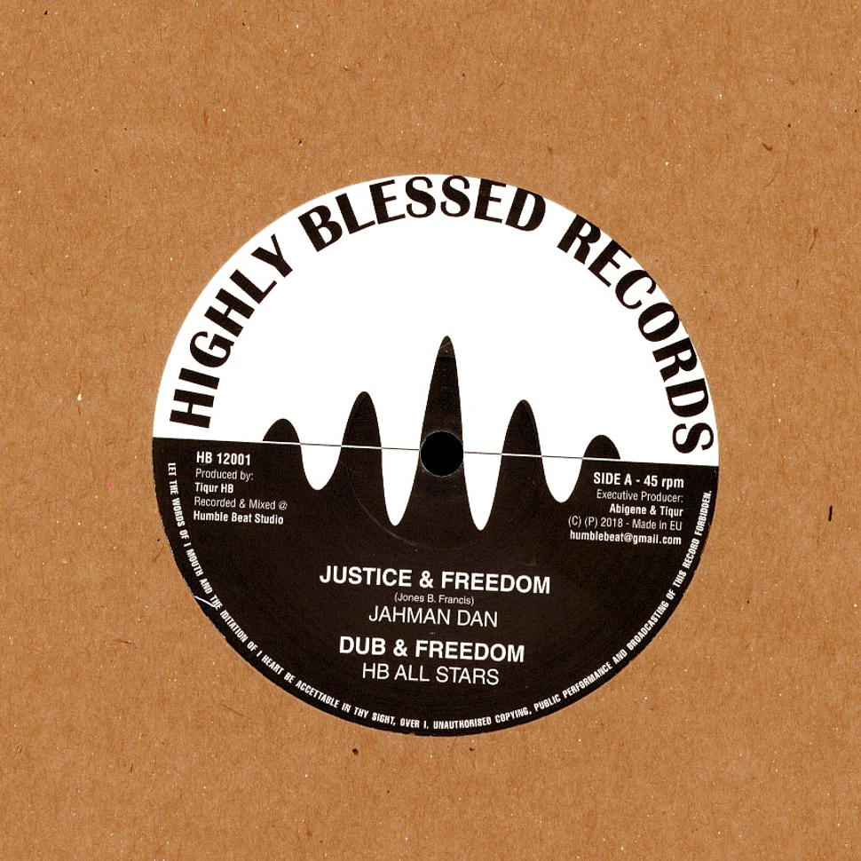 Jahman Dan, Hb All Stars / Lucadread, Hb Allstars - Justice & Freedom, Dub / Justice Melody, Dub