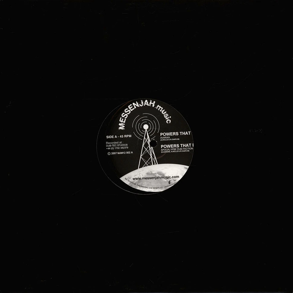 Avaran, Apocalypse Dub Faction / Kosher Prodns - Powers That Be, Dub / Deep Flight, Dub