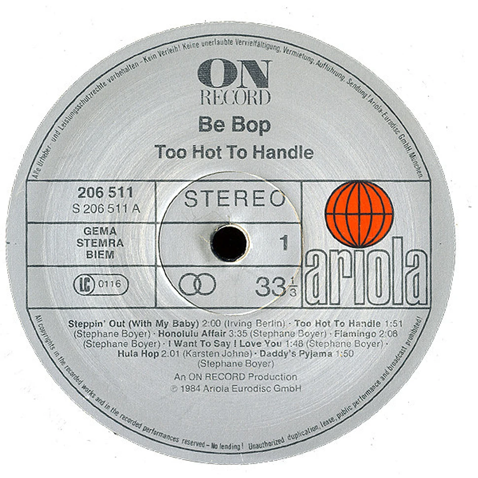 Be Bop - Too Hot To Handle