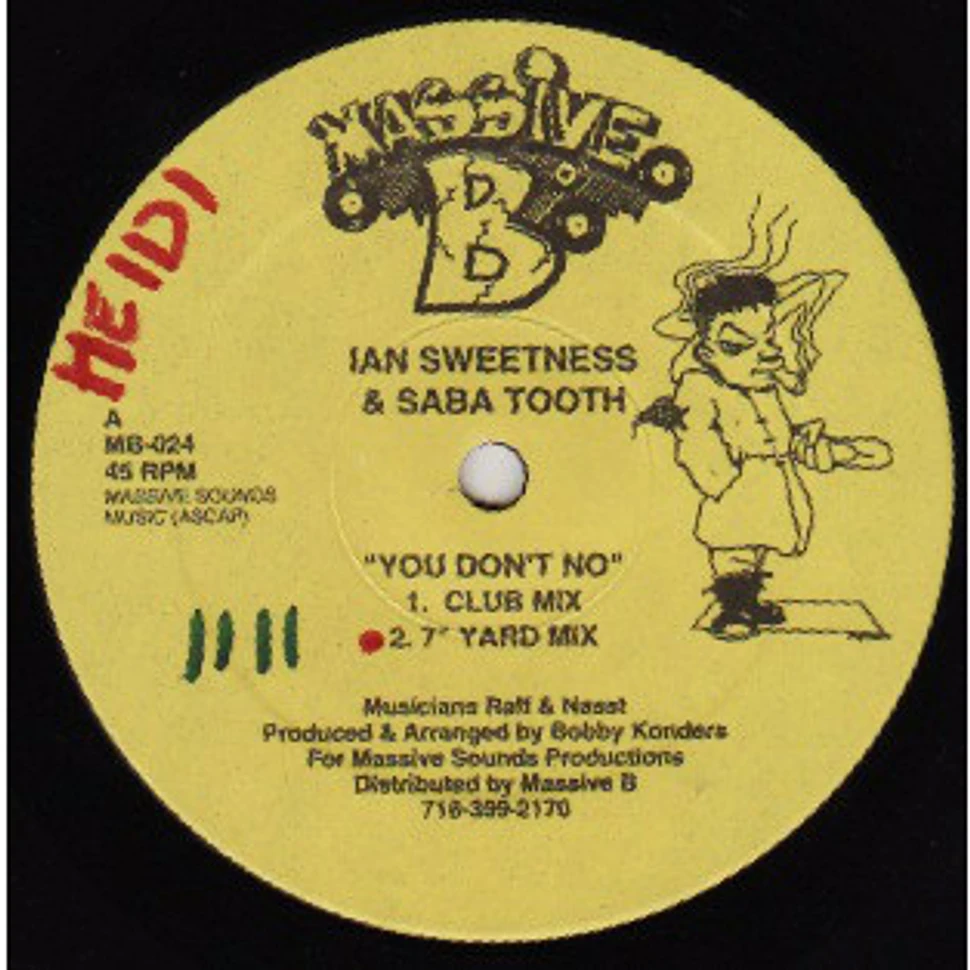 Ian Sweetness & Saba Tooth / Squidly Ranks - You Don't No / Fuck Enuf Woman