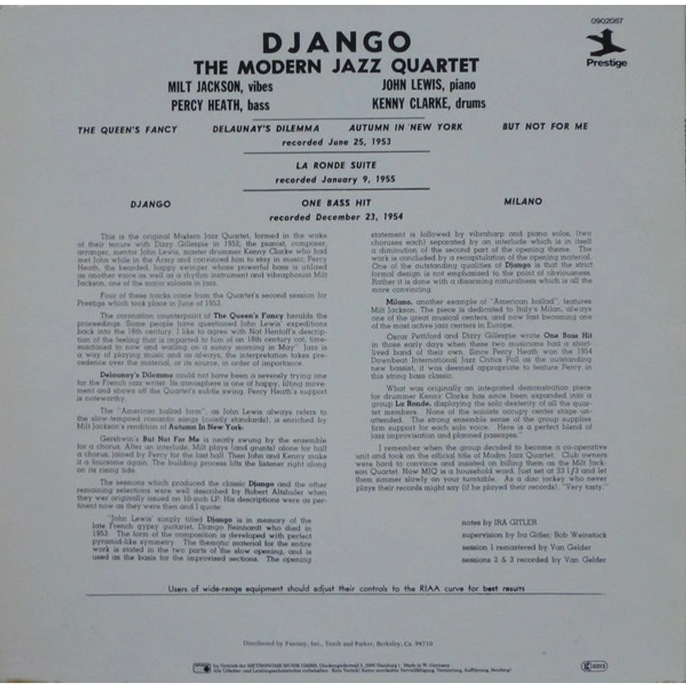 The Modern Jazz Quartet - Django