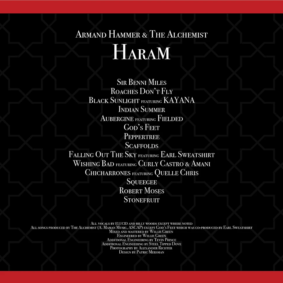 ARMAND HAMMER & THE ALCHEMIST HARAM OBI - レコード