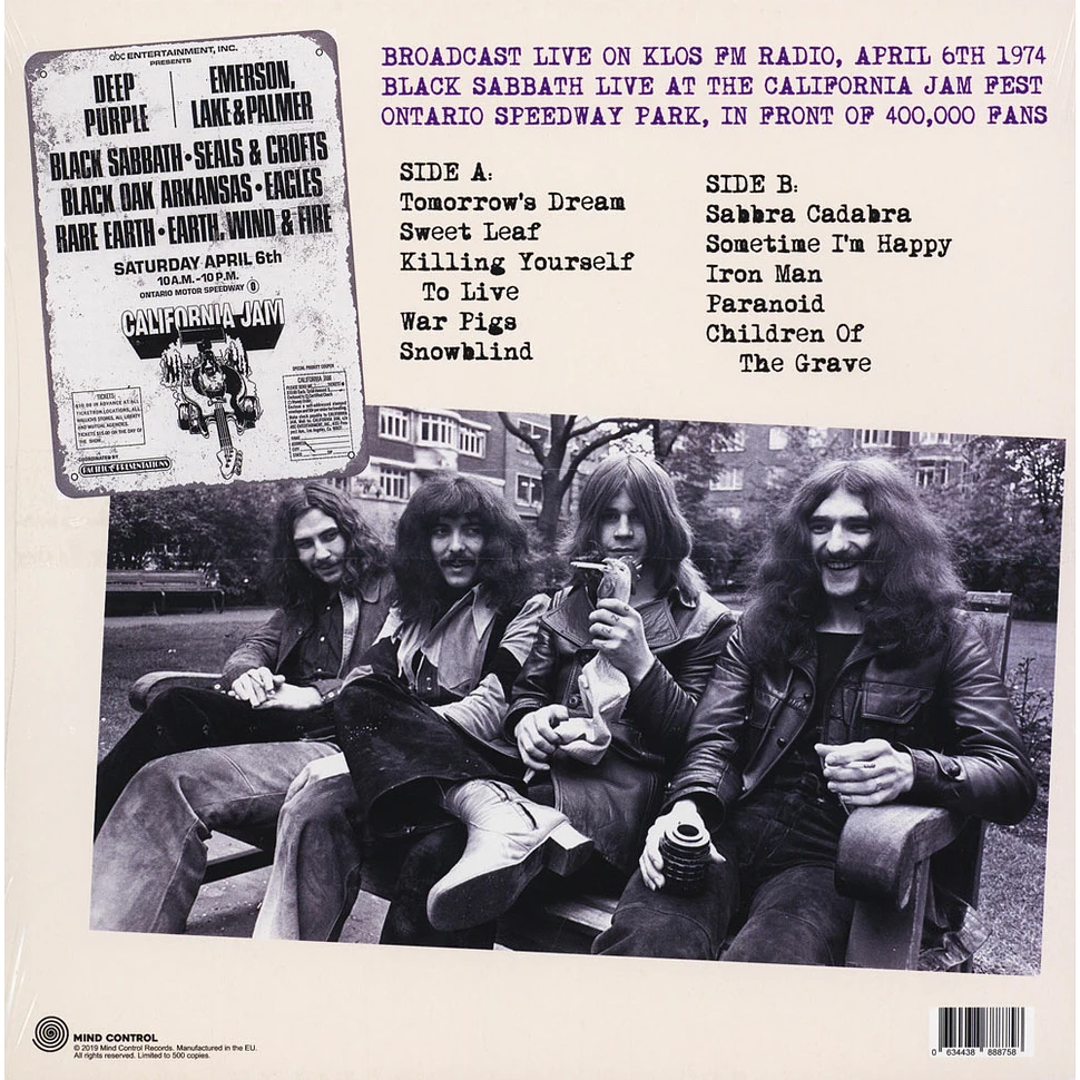 Black Sabbath - Live From The Ontario Speedway Park, April 6th 1974: KLOS-FM Broadcast