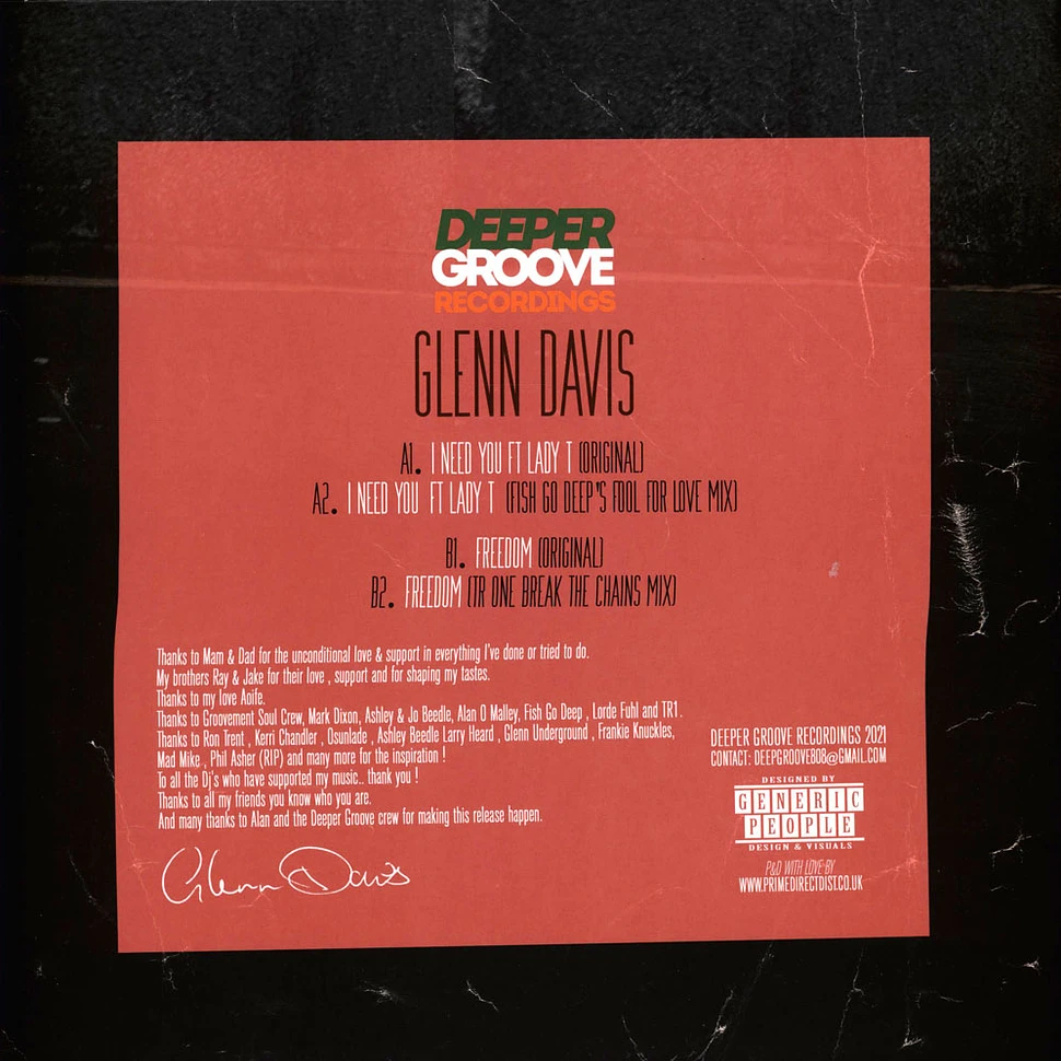 Glenn Davis - I Need You Feat. Lady T
