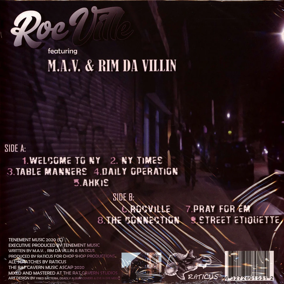 Raticus Feat. M.A.V. & Rim Da Villin - Rocville Purple Vinyl Edition