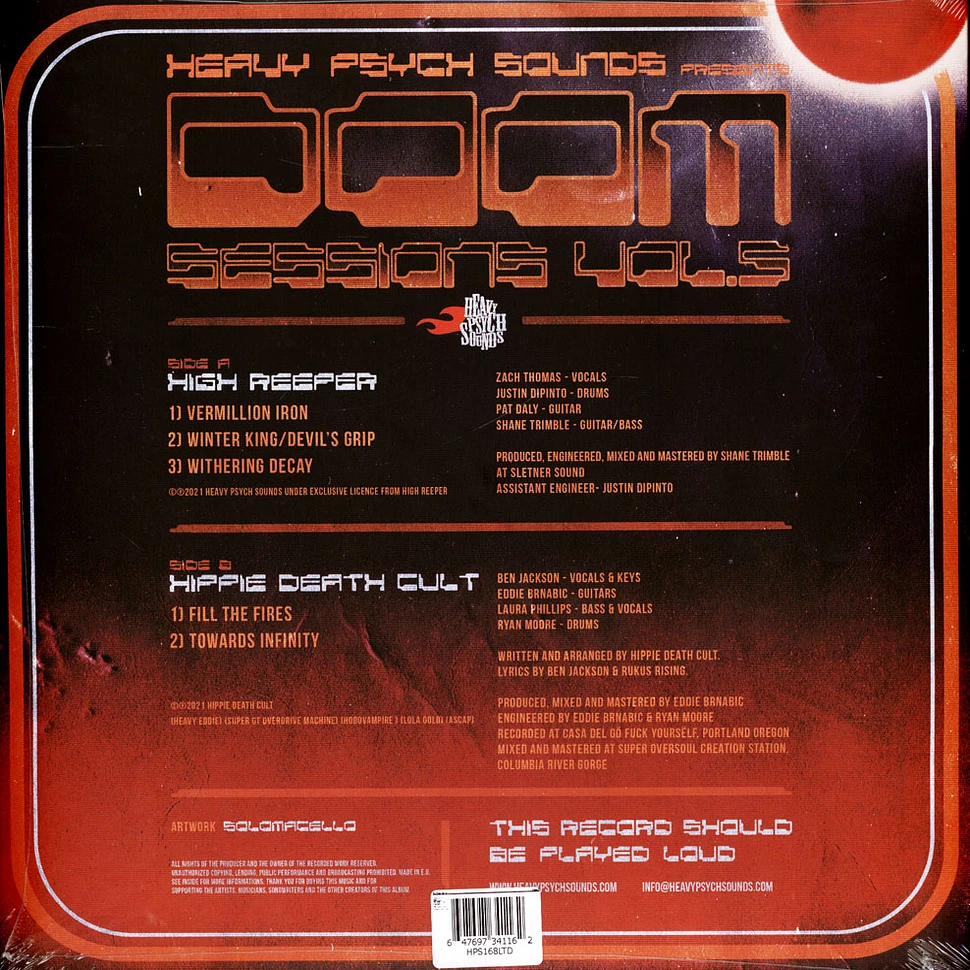 High Reeper / Hippie Death Cult - Doom Sessions Volume 5 Neon Magenta Colored Vinyl Edition