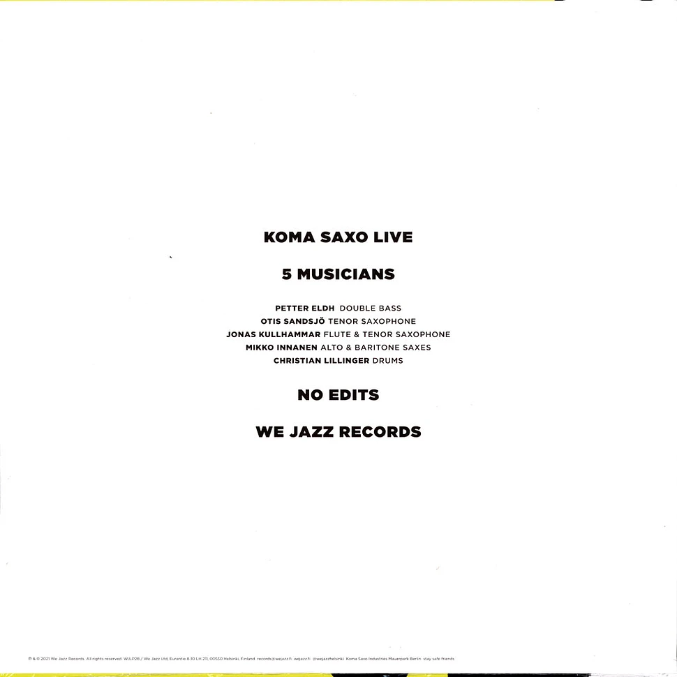 Petter Eldh & Koma Saxo - Live Black Vinyl Edition