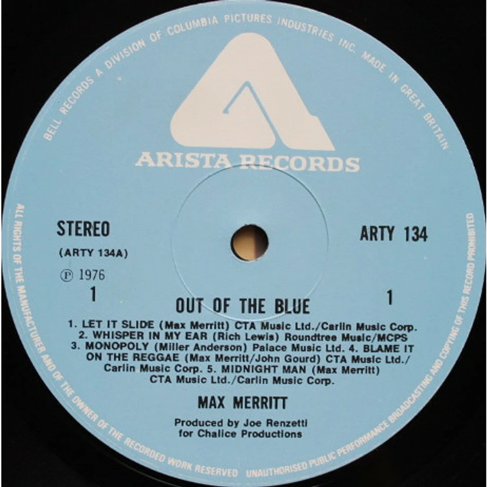 Max Merritt - Out Of The Blue