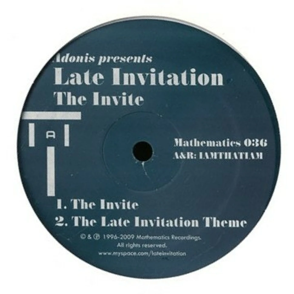 Adonis Presents Late Invitation - The Invite