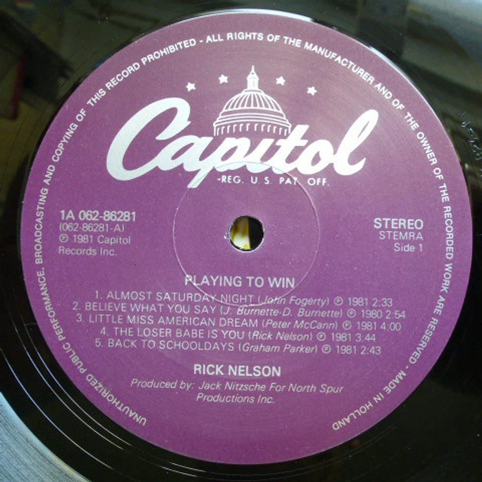Ricky Nelson - Playing To Win