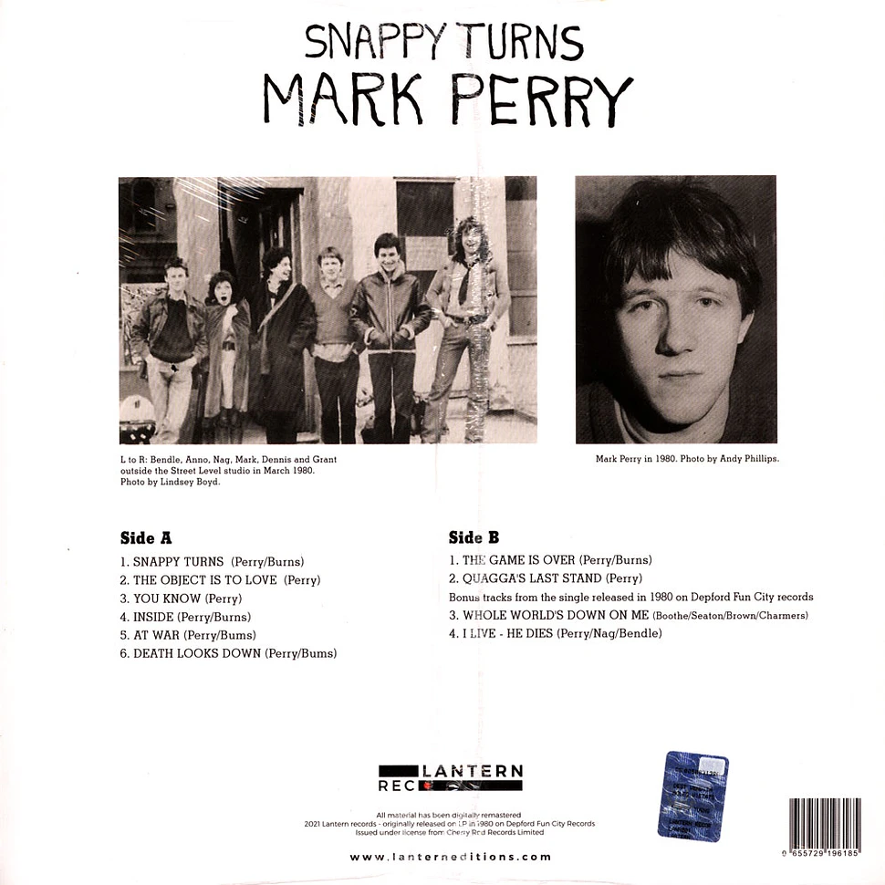 Mark Perry - Snappy Turns Clear Record Store Day 2021 Edition