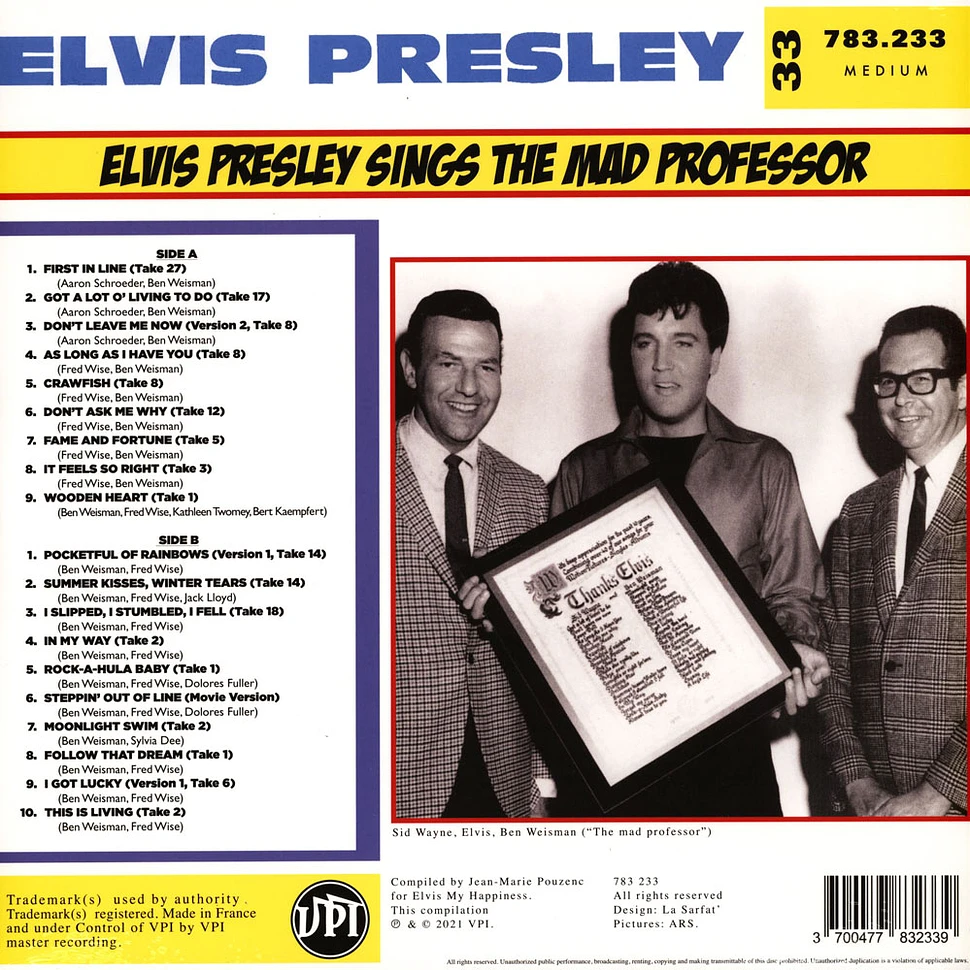 Elvis Presley - Sings The Mad Professor Picture Disc Record Store Day 2021 Edition