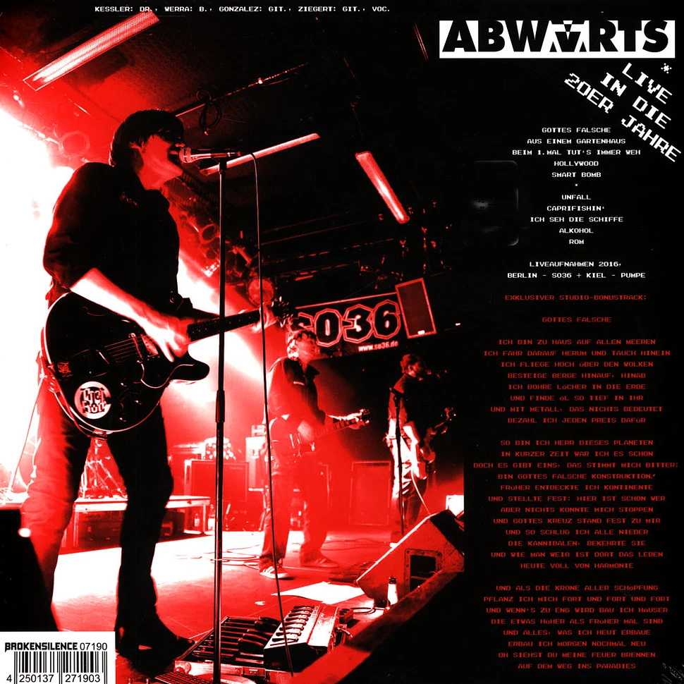 Abwärts - Live In Die 20er Jahre Record Store Day 2021 Edition