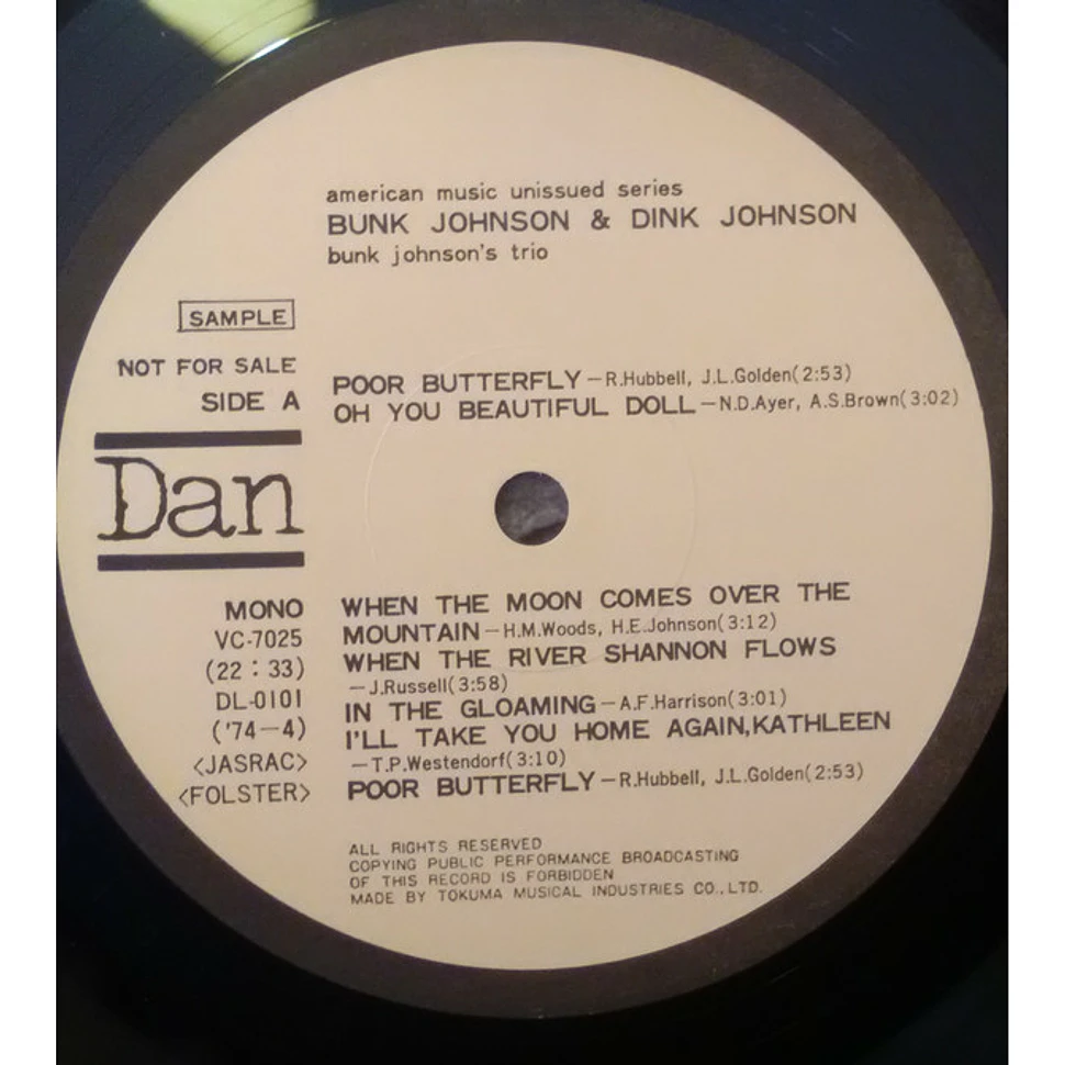 Bunk Johnson, Ollie "Dink" Johnson - American Music By